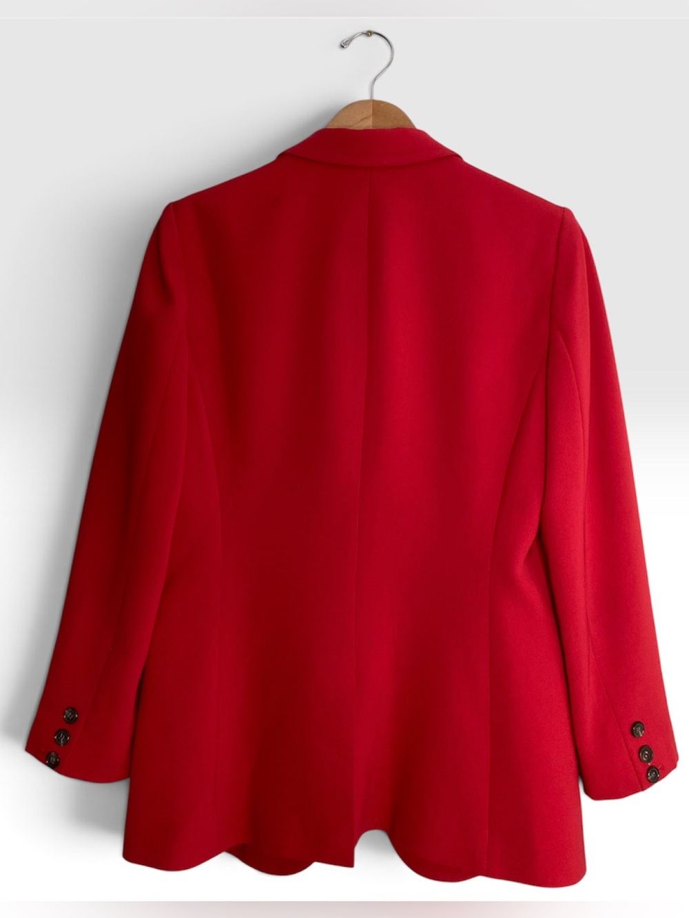 Theory Classic Single Breasted Red Blazer Size 8 Romantic Career Quiet Luxury - Picture 7 of 12